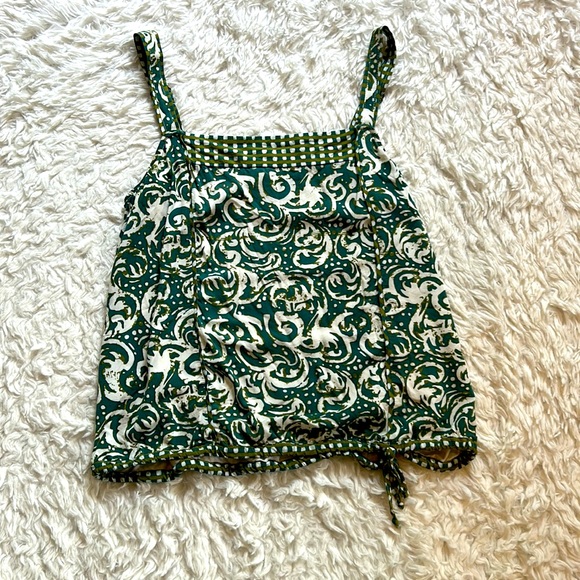 Tiny Green and Cream Multi Patterned Tank Top - Picture 2 of 8